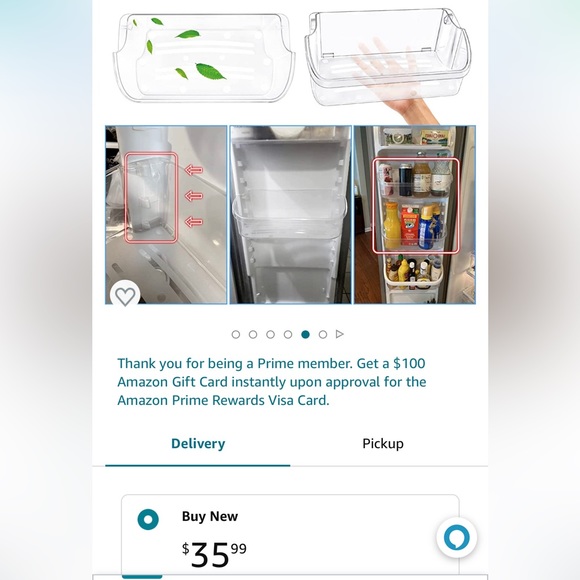 NEW 1 Door Shelf Bin for Whirlpool Frigidaire Whirlpool Kenmore Refrigerator - Picture 3 of 8